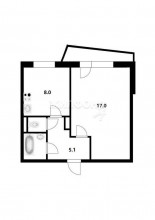 Продажа 1-комнатной квартиры, п Краснообск, 6 мкр, 1, Новосибирская область