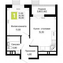 Продажа квартиры в новостройке, п городского типа Яблоновский, Тургеневское ш. ул, 1, республика Адыгея