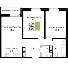 Продажа квартиры в новостройке, Краснодар, им. лётчика Позднякова ул., Д.2ТРА, Краснодарский край